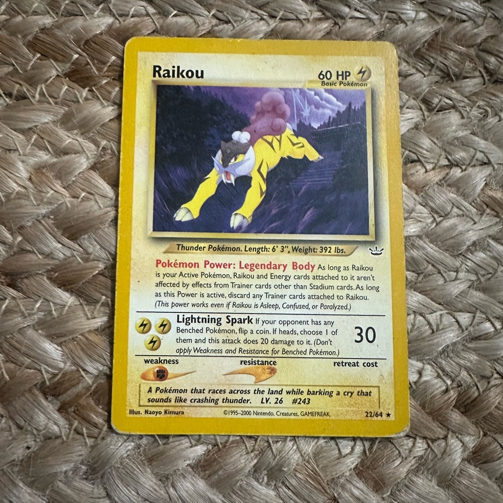 Pokemon - RAIKOU 22/64 - NM - Neo Revelation - Non Holo Rare